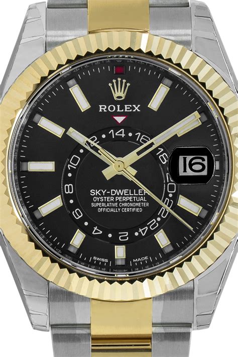 rolex sky-dweller gold black dial|Rolex Sky-Dweller watch price.